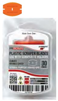 Scraperite Orange Plastic Curvy Razor Blades - 30 pack