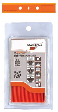 Scraperite Orange Plastic 4" Wide Razor Blades - 25 pack