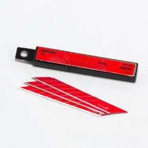 Problade in red and black color on a white background